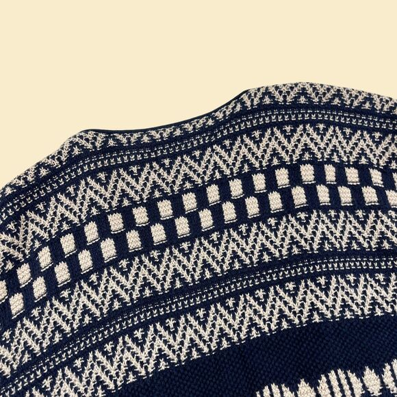 Vintage 90s blue sweater vest by Roundtree & Yorke, size XXL striped vest - Picture 7 of 8